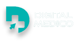 digital medico white logo